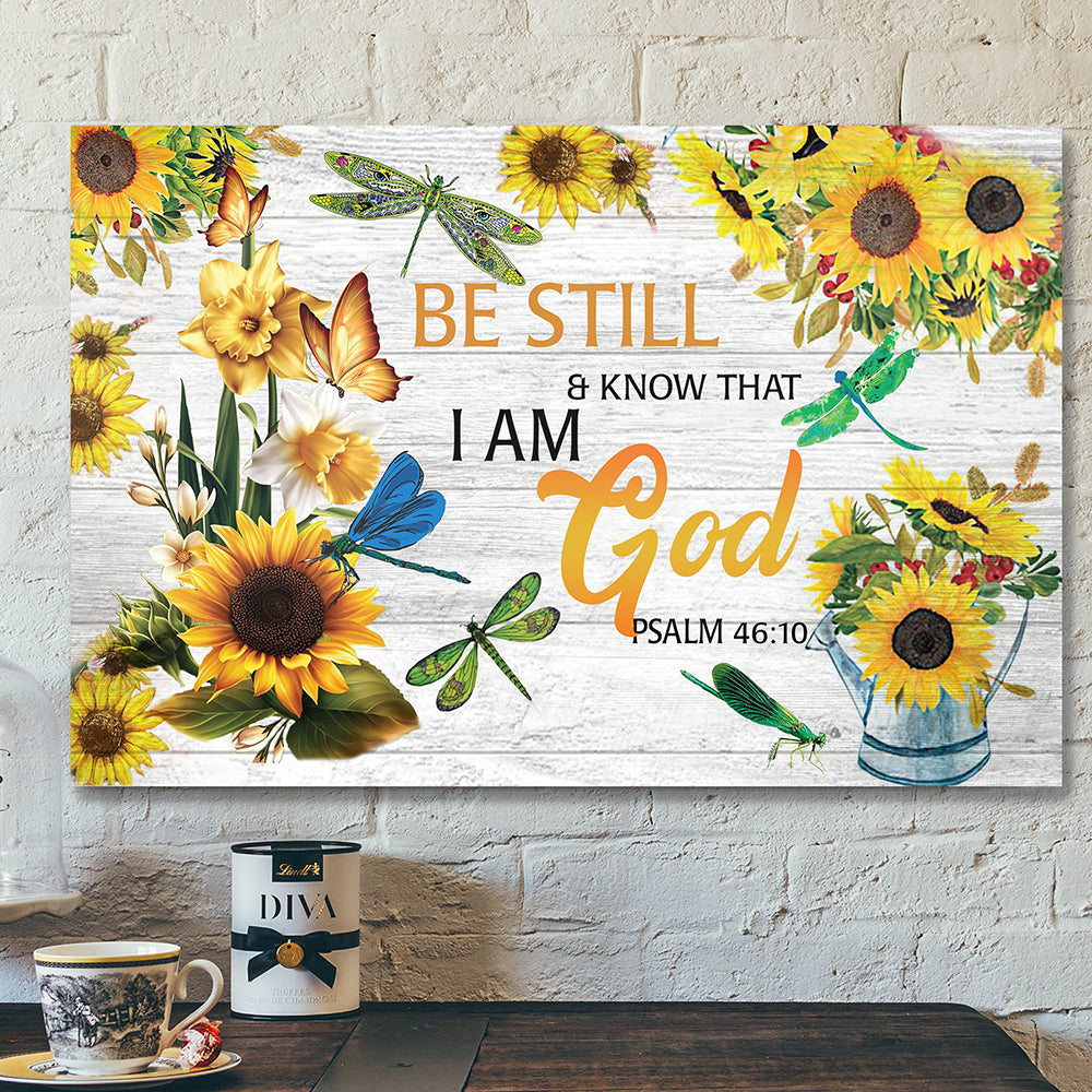 Bible Verse Wall Art Canvas - Jesus Canvas Art - Scripture Canvas - Be Still Know That I Am God Canvas Poster - Ciaocustom