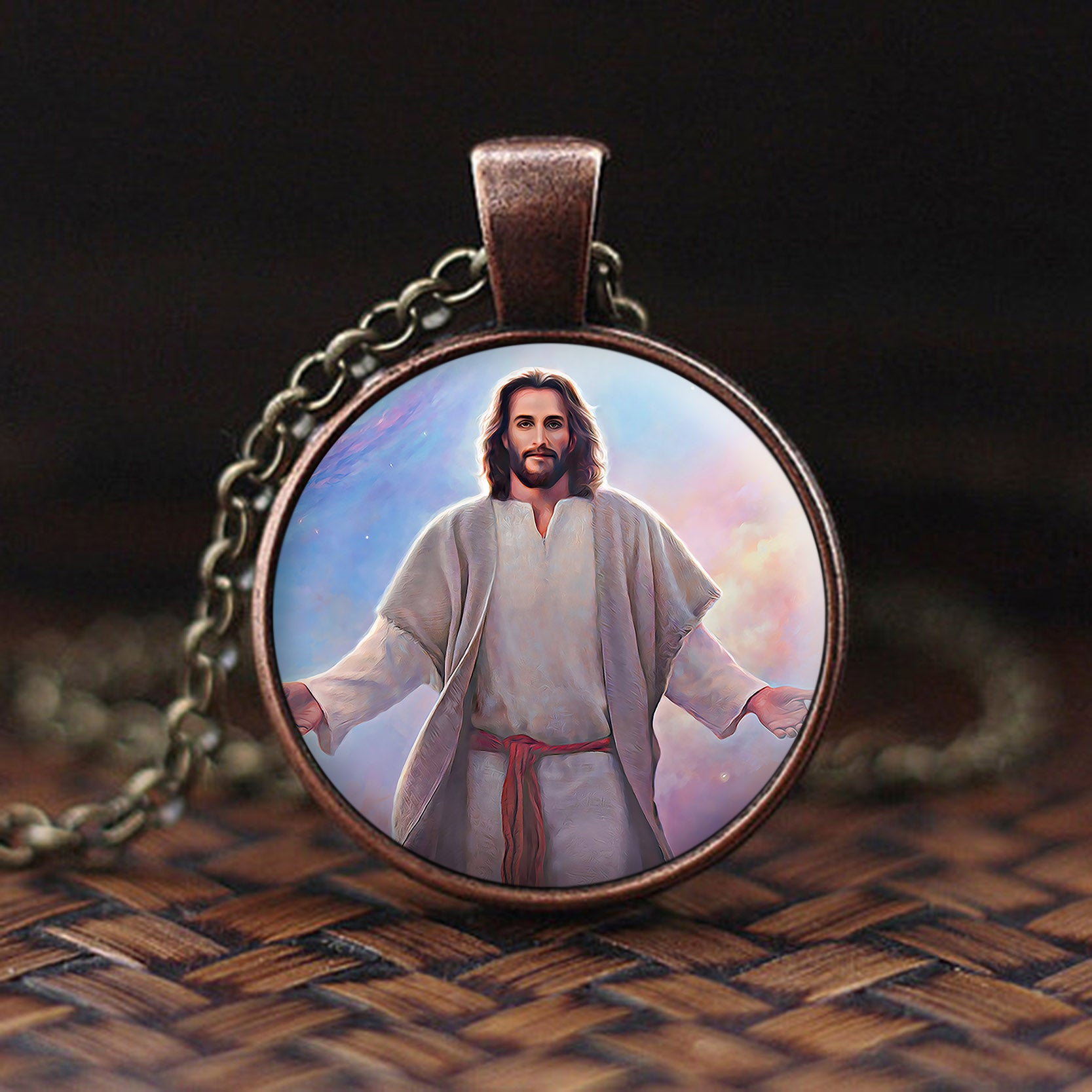 Jesus Sacred Space - Religious Pendant -  Religious Necklace - Catholic Necklace - Ciaocustom
