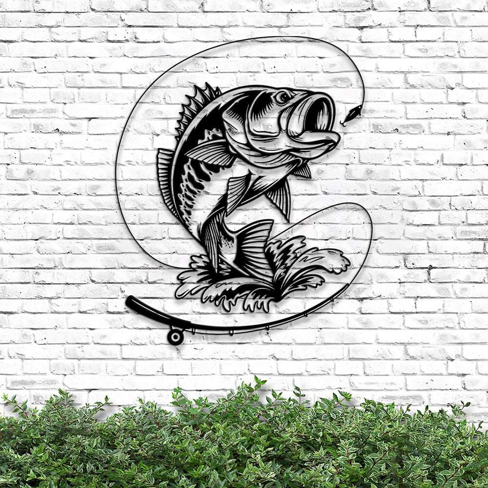 Bass Fish Metal Wall Art - Bass Fishing Metal Home Decor - Gift For Fisherman - Fish Lover Gift - Ciaocustom