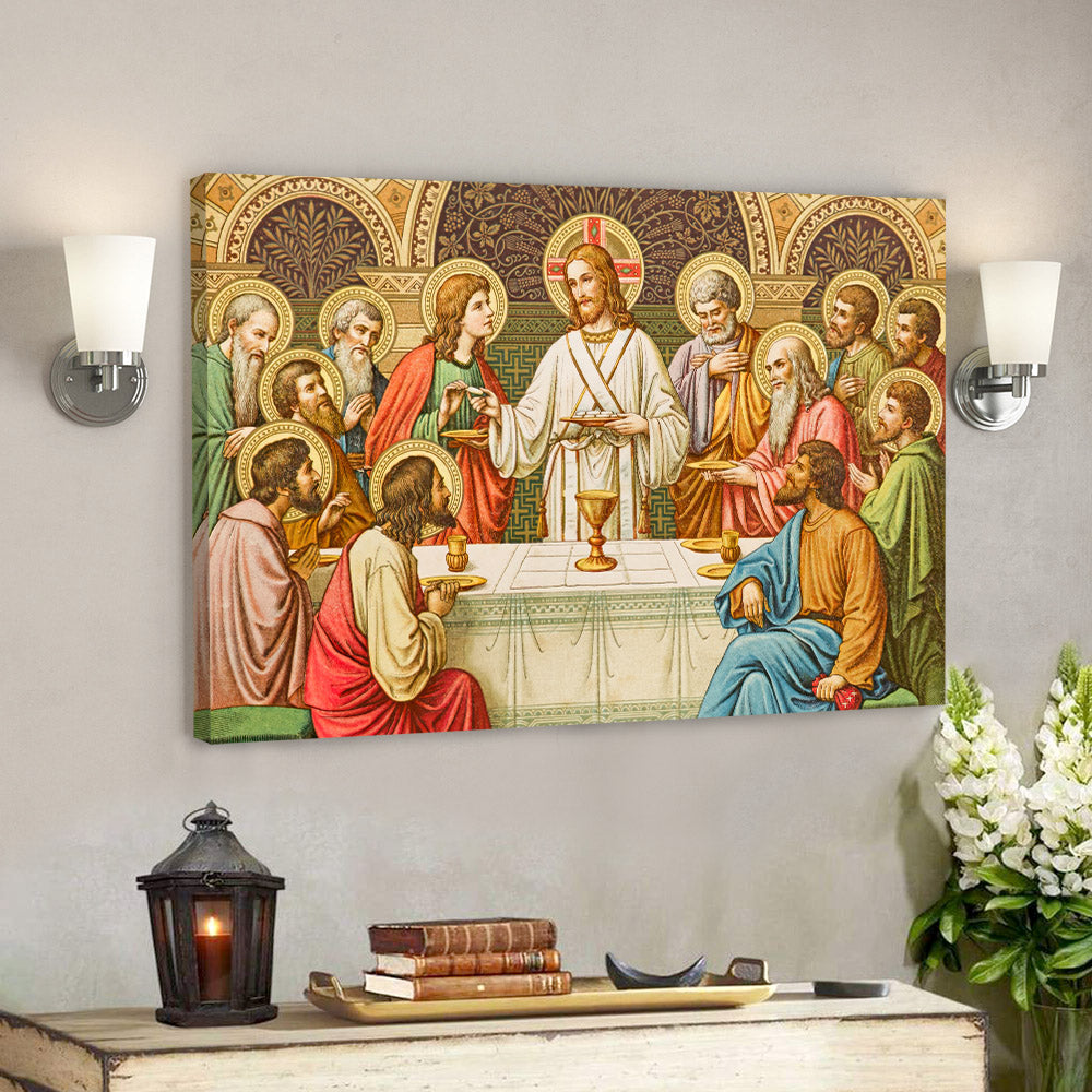 The Last Supper Wall Decor - Jesus Canvas Poster - Religious Canvas Painting - Last Supper Wall Frame - Christian Home Decor - Ciaocustom
