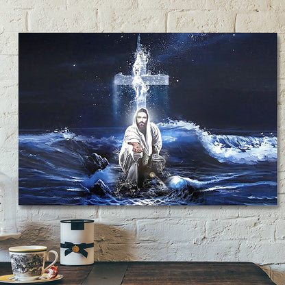 Christian Canvas Wall Art - Scripture Canvas - Jesus Hands Saves Christian Poster - Ciaocustom
