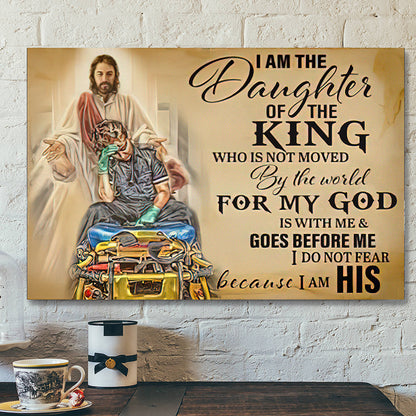 Bible Verse Canvas Painting - Scripture Canvas - Jesus I Am The Daughter Of The King Canvas Poster - Ciaocustom