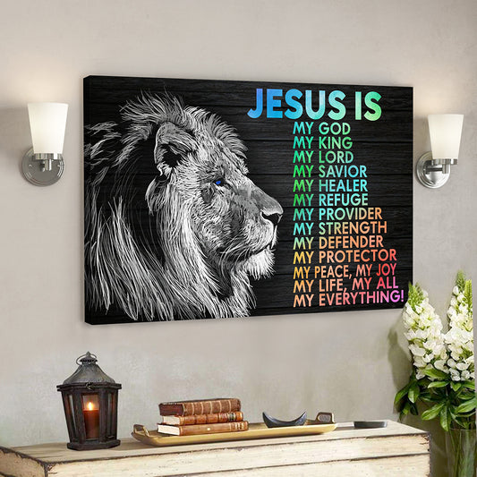 Bible Verse Wall Art Canvas - Christian Canvas Art - Jesus Is My God My King Canvas Poster - Ciaocustom