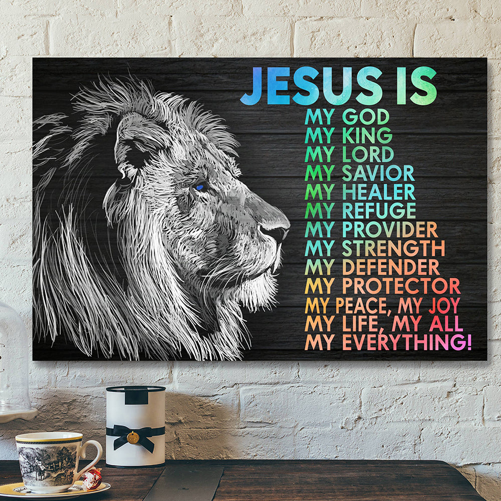 Bible Verse Wall Art Canvas - Christian Canvas Art - Jesus Is My God My King Canvas Poster - Ciaocustom