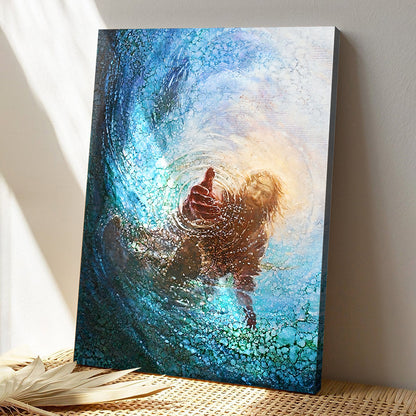 Christian Canvas Art - Bible Verse Wall Art Canvas - Jesus Christ Poster - Jesus Hand Blue Canvas Poster - Ciaocustom