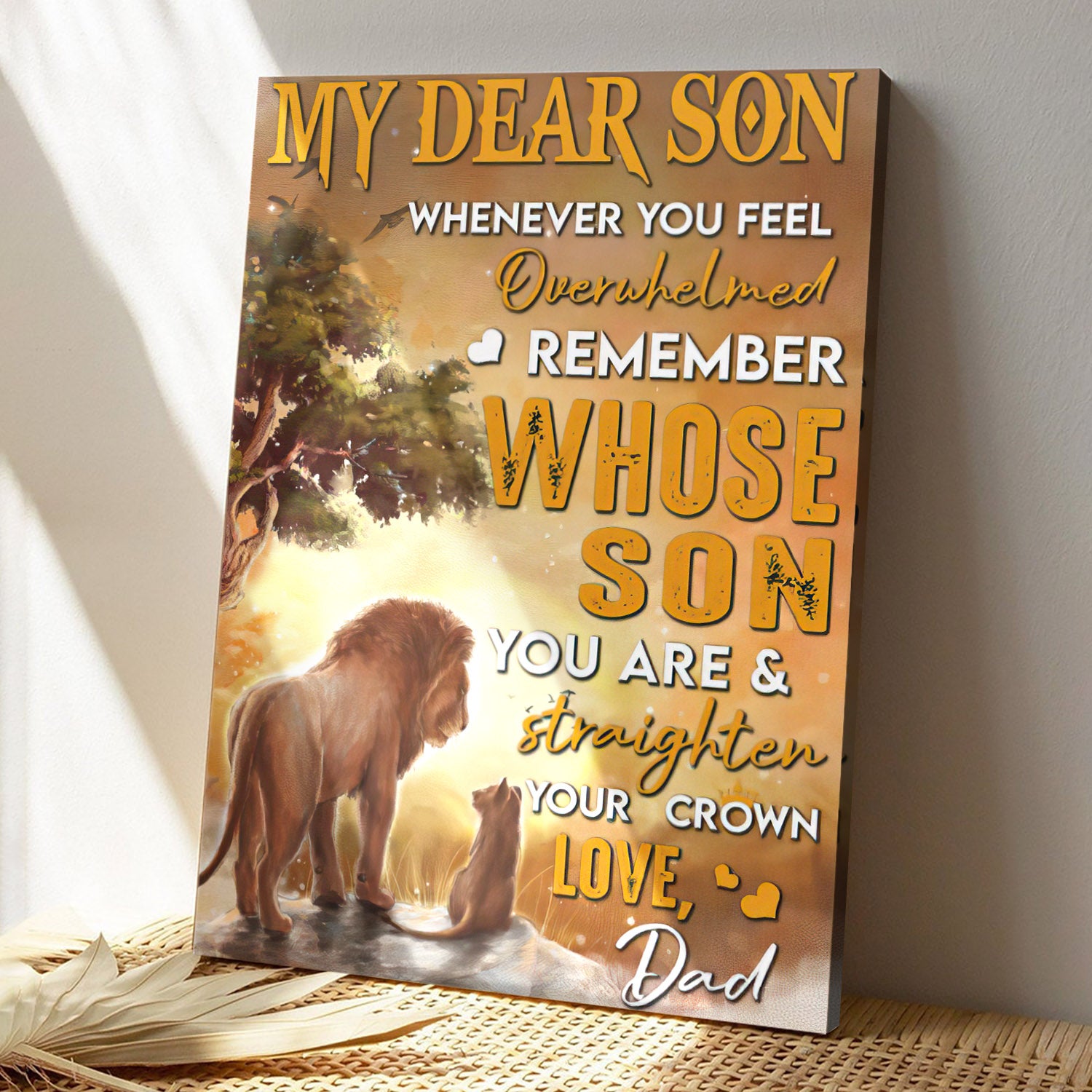 Lion Dad My Dear Son - Whenever You Feel Overwhelmed - Dad Son Canvas Prints -  Best Gift For Son - Ciaocustom