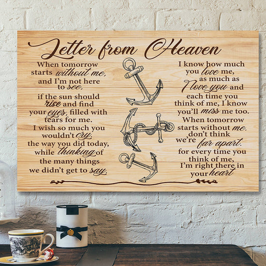 God Canvas - Jesus Canvas - Letter From Heaven When Tomorrow Starts Without Me I Know How Much You Love Canvas Poster - Ciaocustom