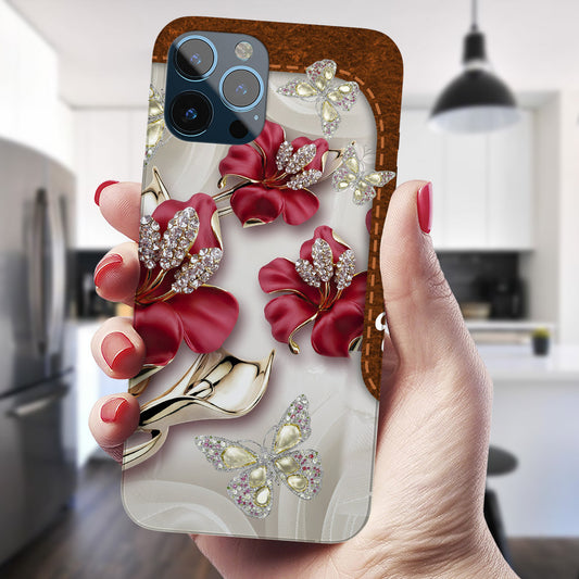 Flower And Butterfly - Christian Phone Case - Religious Phone Case - Faith Phone Case - Ciaocustom