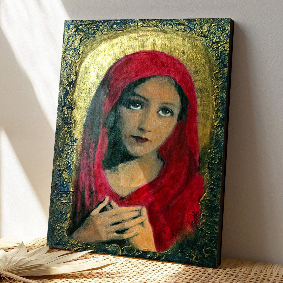 Virgin Mary Canvas - Virgin Mary Painting - Vintage Art - Mother Mary Canvas - Ciaocustom