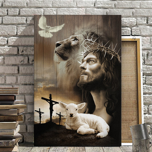 Lamb And Dove - Jesus Pictures -  Lion Of Judah - Jesus Canvas Poster - Christian Canvas Prints - Faith Canvas - Gift For Christian - Ciaocustom