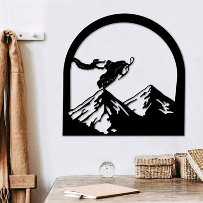 Jump Skiing Metal Wall Art - Snow Skiing Metal Sign - Metal Wall Decor - Living Room Wall Art - Ski Lover Gift - Ciaocustom