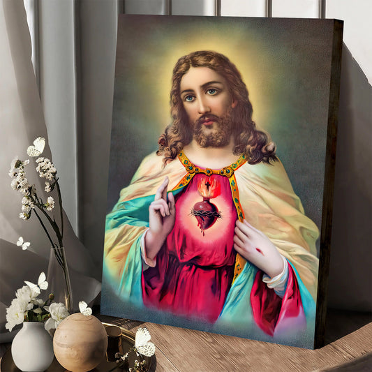 The Sacred Heart of Jesus Canvas - Ciaocustom