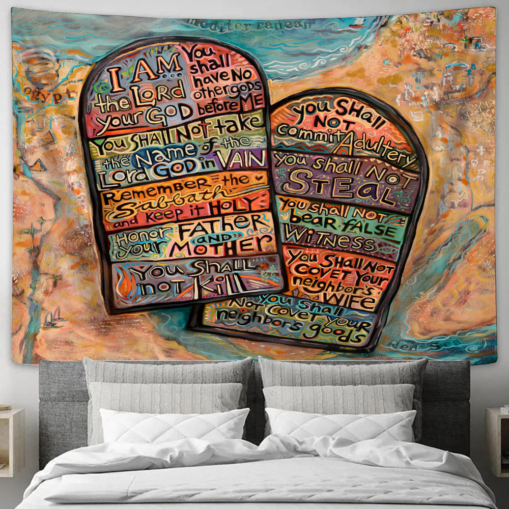 The Ten Commandments Wall Tapestry - Christian Tapestry - Ciaocustom