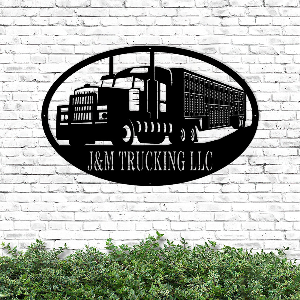 Custom Live Stock Semi Metal Sign - Personalized Metal Truck Wall Art - Metal Truck Decor - Gifts For Truck Drivers