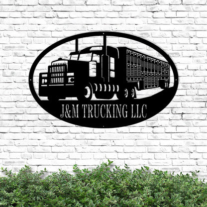 Custom Live Stock Semi Metal Sign - Personalized Metal Truck Wall Art - Metal Truck Decor - Gifts For Truck Drivers