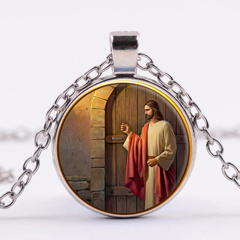 Jesus Knocking On The Door - Jesus Christ Necklace - Religious Pendant - Jesus Necklace - Ciaocustom