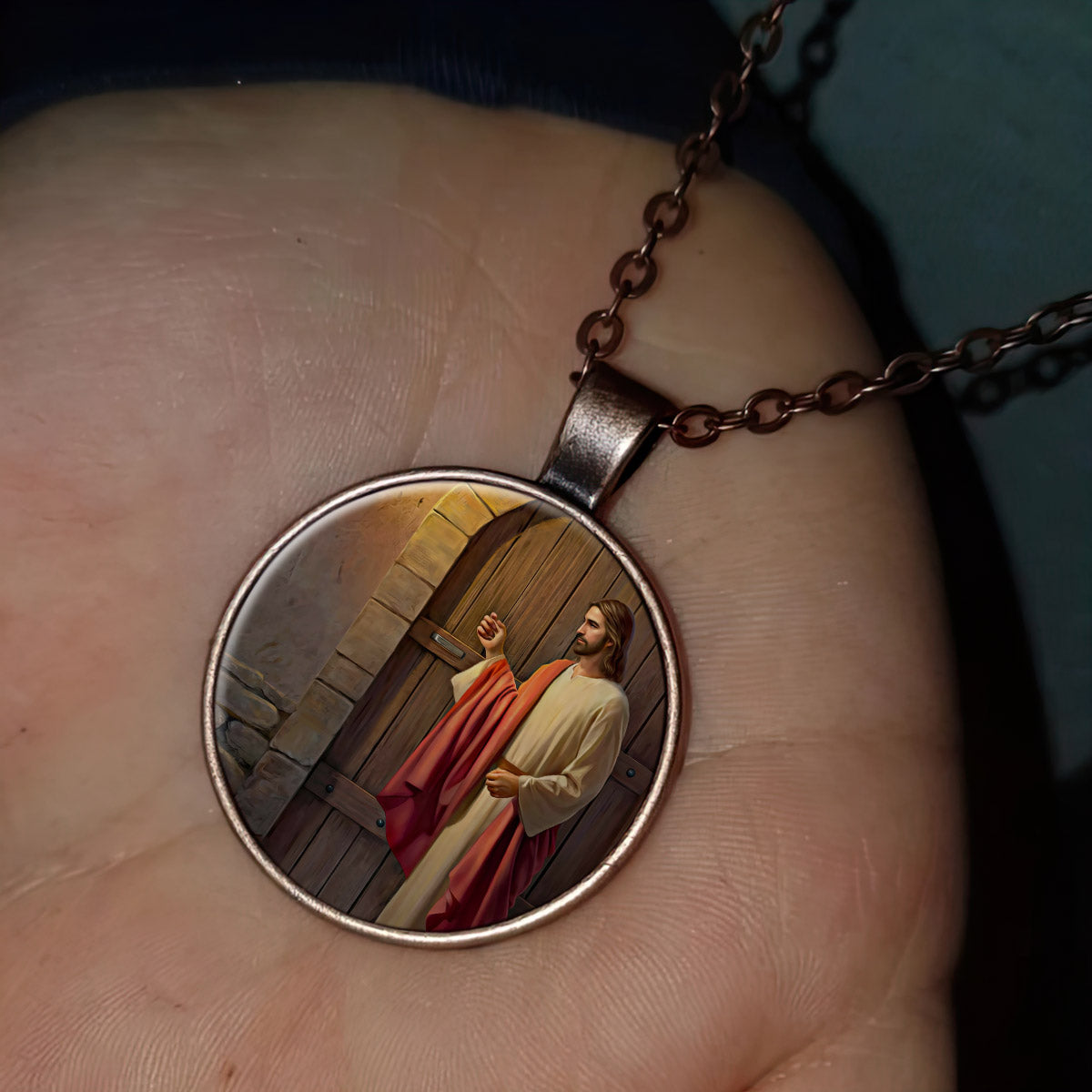 Jesus Knocking On The Door - Jesus Christ Necklace - Religious Pendant - Jesus Necklace - Ciaocustom