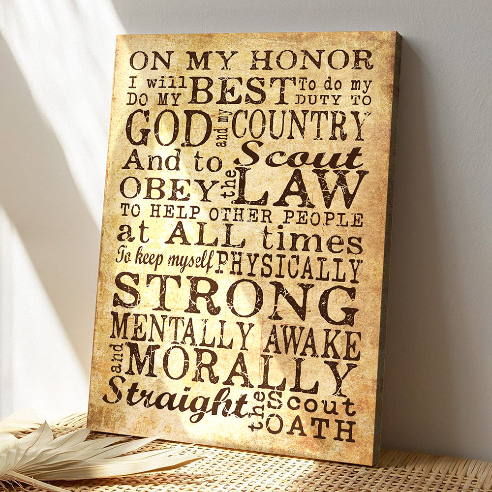 Christian Canvas Wall Art - Best Saying On My Honor I Will Do My Best Straight The Scout Oath Canvas Poster - Ciaocustom