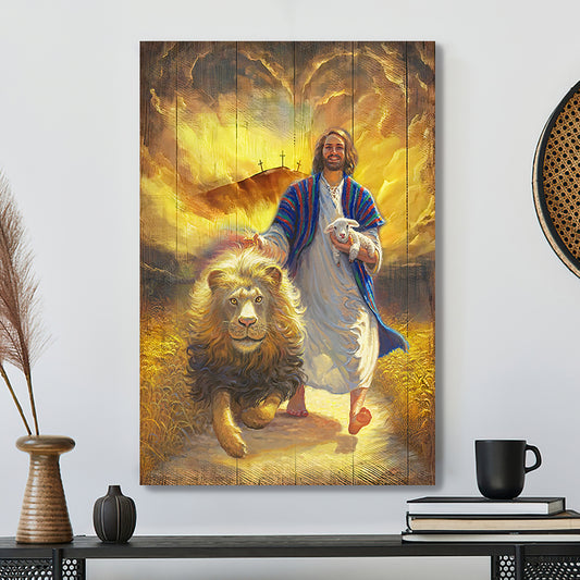 Scripture Wall Decor - Jesus Christ Poster - Christian Canvas Art - Jesus Lion Canvas Poster - Jesus Canvas - Ciaocustom