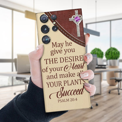 May He Give You The Desire - Christian Phone Case - Religious Phone Case - Bible Verse Phone Case - Ciaocustom