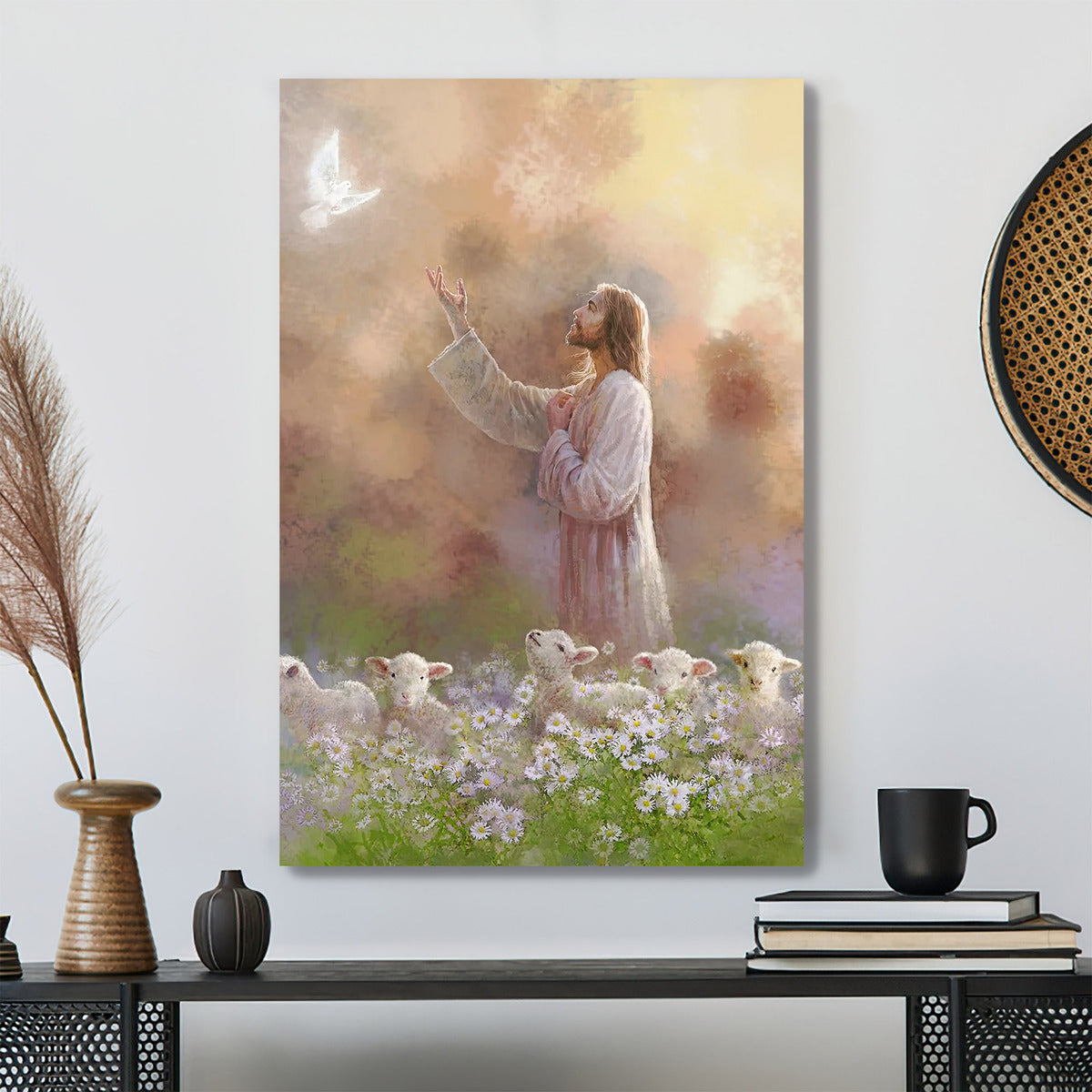 Prince of Peace - Sheep - Jesus Wall Pictures - Jesus Canvas Painting - Jesus Poster - Jesus Canvas - Christian Gift - Ciaocustom
