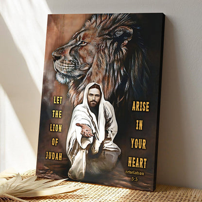 Scripture Canvas Wall Art - Jesus Christ Poster - Let The Lion Of Judah Arise Canvas Poster - Jesus Canvas - Ciaocustom