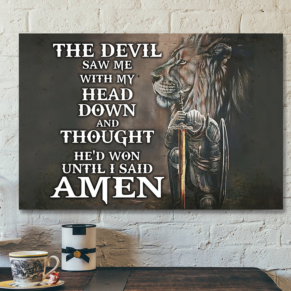 Prayer Warrior Lion Canvas Poster - Christian Wall Art - Christian Gift - Ciaocustom