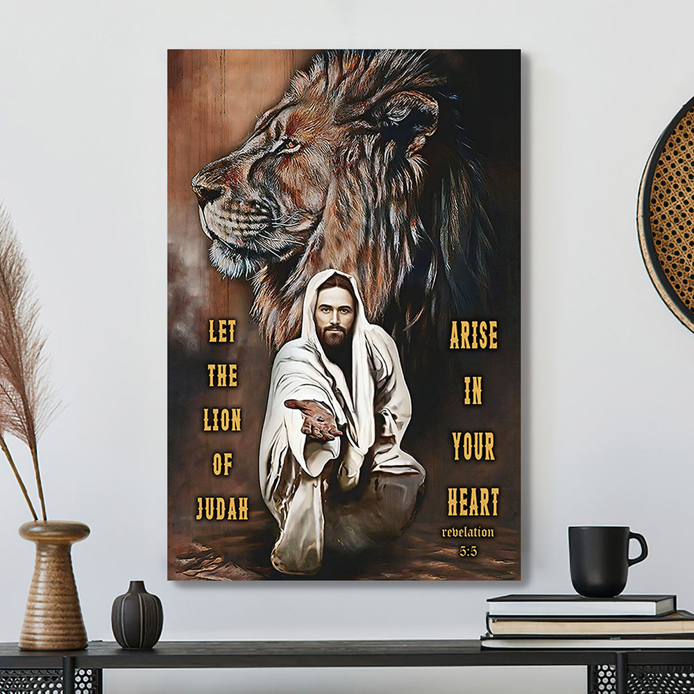Scripture Canvas Wall Art - Jesus Christ Poster - Let The Lion Of Judah Arise Canvas Poster - Jesus Canvas - Ciaocustom