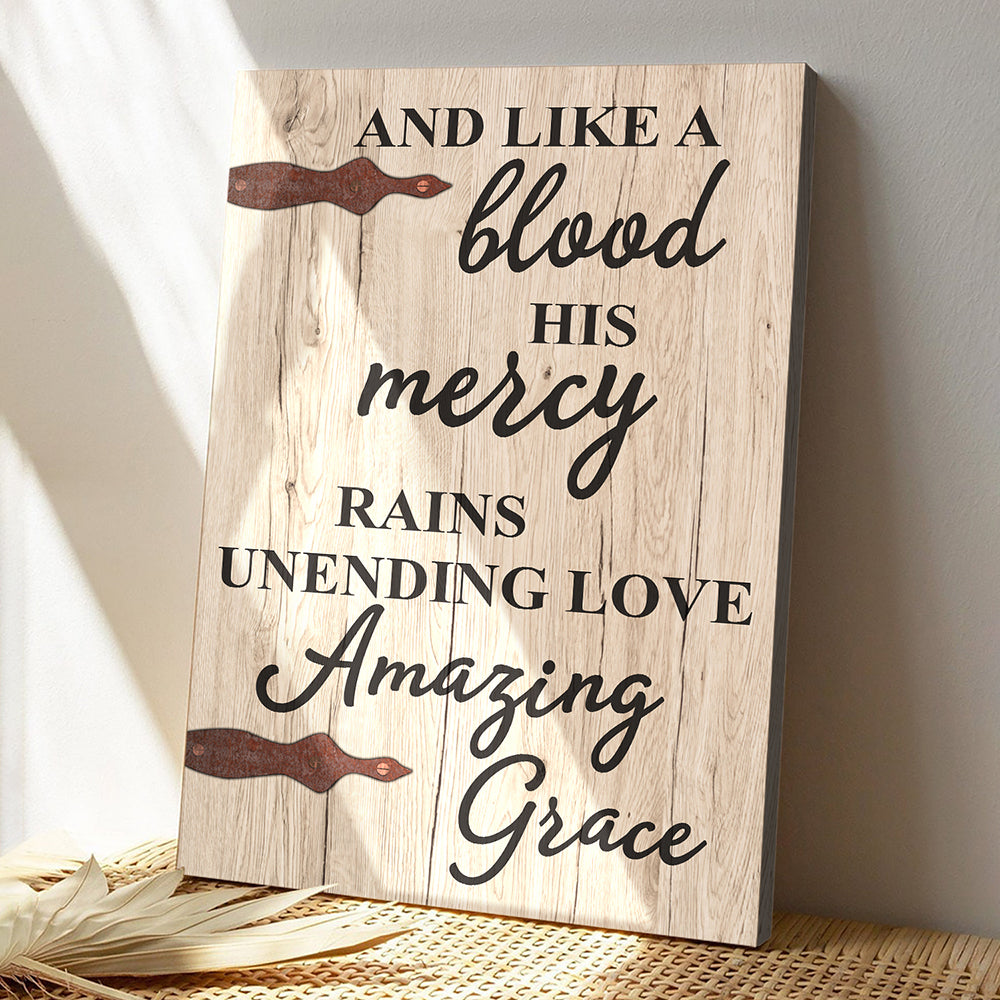 Bible Verse Wall Art Canvas - Scripture Wall Decor - Like A Blood His Mercy Canvas Poster - Bible Verse Canvas - Ciaocustom