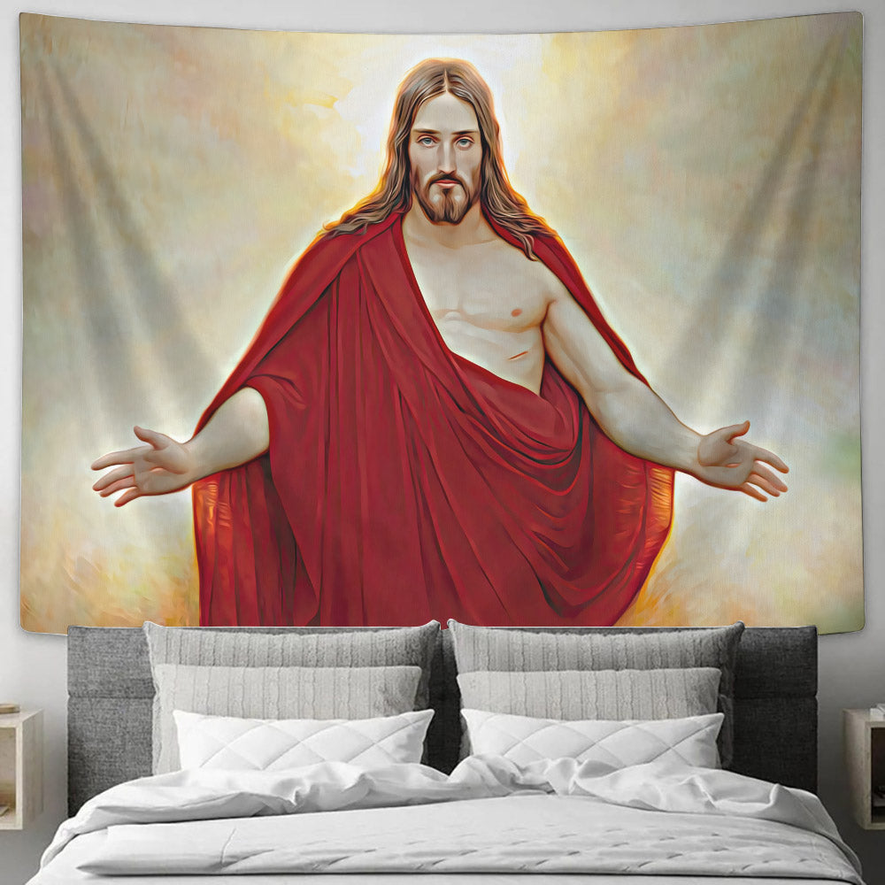 Jesus Christ Tapestry - God Tapestry - Jesus Pictures - Jesus Wall Art - Christian Tapestry - Religious Tapestry Wall Hangings - Ciaocustom