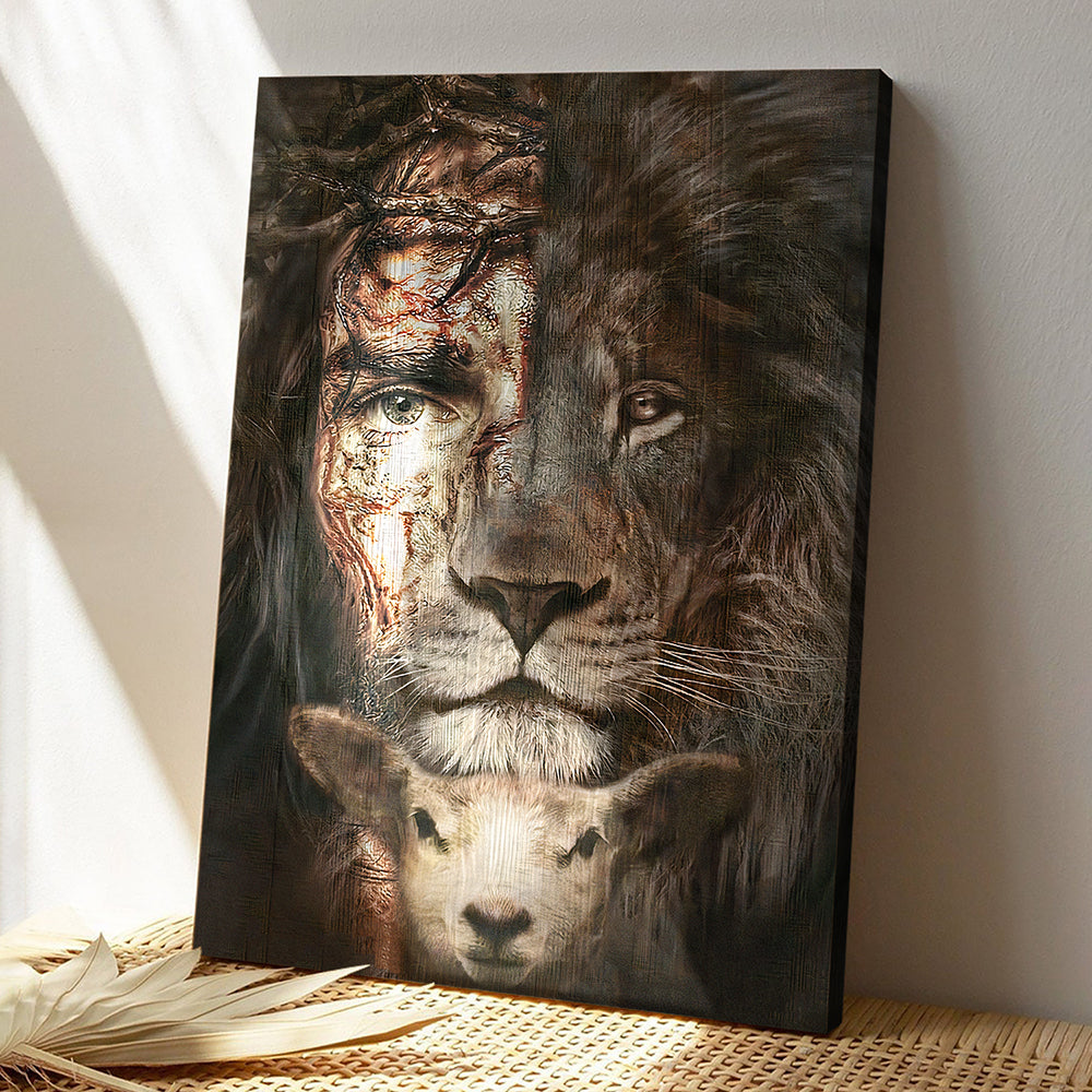 Scripture Canvas - Jesus Christ Poster - Christian Canvas Art - Lion And Goat Canvas Poster - Jesus Canvas - Ciaocustom