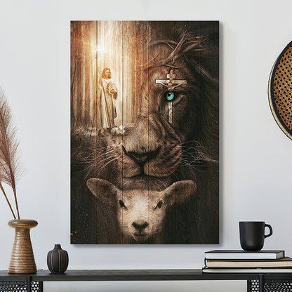 Bible Verse Wall Art Canvas - Christian Canvas Art - Jesus Poster - Lion And Green Eyes Canvas Poster - Jesus Canvas - Ciaocustom
