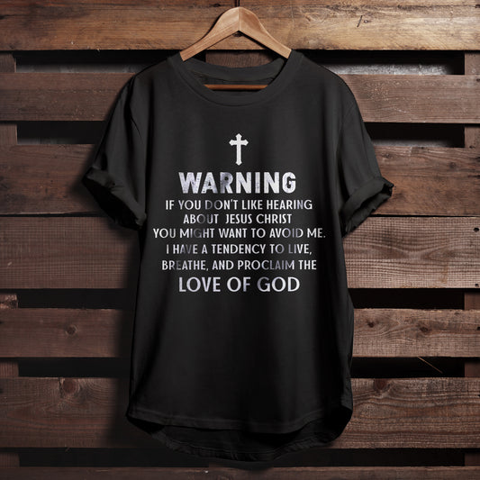 Religious Shirts - Gift For Christian - Horse -  Warning If You Don't Like Hearing About Jesus