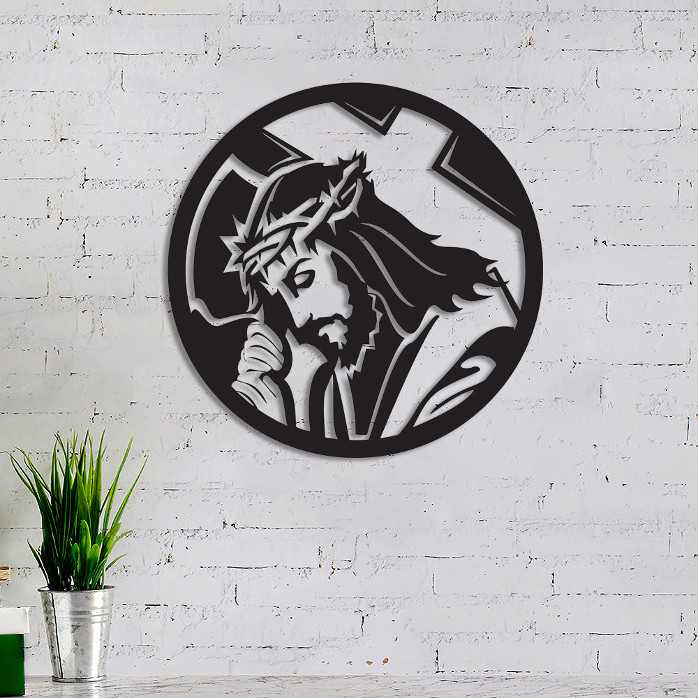 Jesus Cross Metal Sign - Metal Cross Wall Art - Ciaocustom