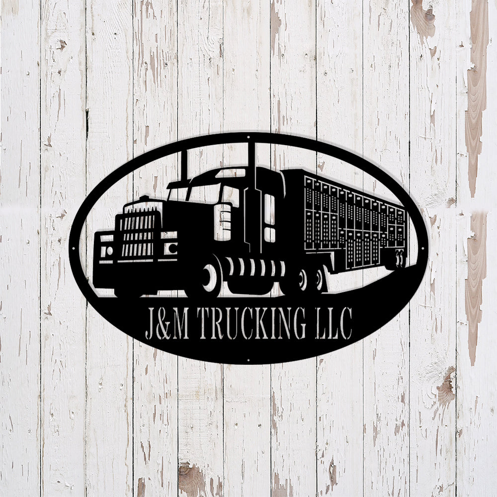 Custom Live Stock Semi Metal Sign - Personalized Metal Truck Wall Art - Metal Truck Decor - Gifts For Truck Drivers