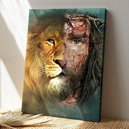 Lion And Jesus - Jesus Wall Art - Christ Pictures - Christian Canvas Prints - Faith Canvas - Gift For Christian - Ciaocustom