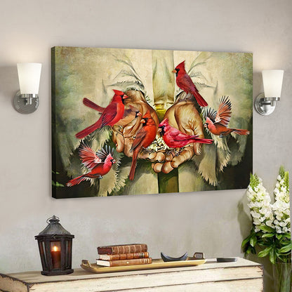 Bible Verse Canvas Painting - Jesus Christ Poster - Two Hand And Red Bird Canvas Poster - Ciaocustom