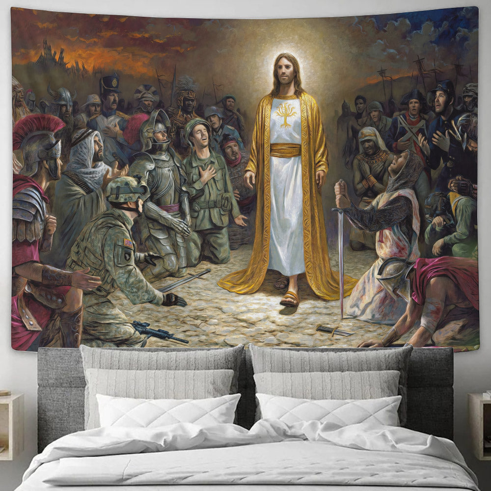 Jesus Tapestry - Biblical Tapestries - God Tapestry - Christian Tapestry Wall Hanging - Ciaocustom
