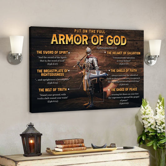 Put On The Full Armor Of God Canvas Wall Art - Christian Canvas Prints - Faith Canvas - Bible Verse Canvas - Ciaocustom