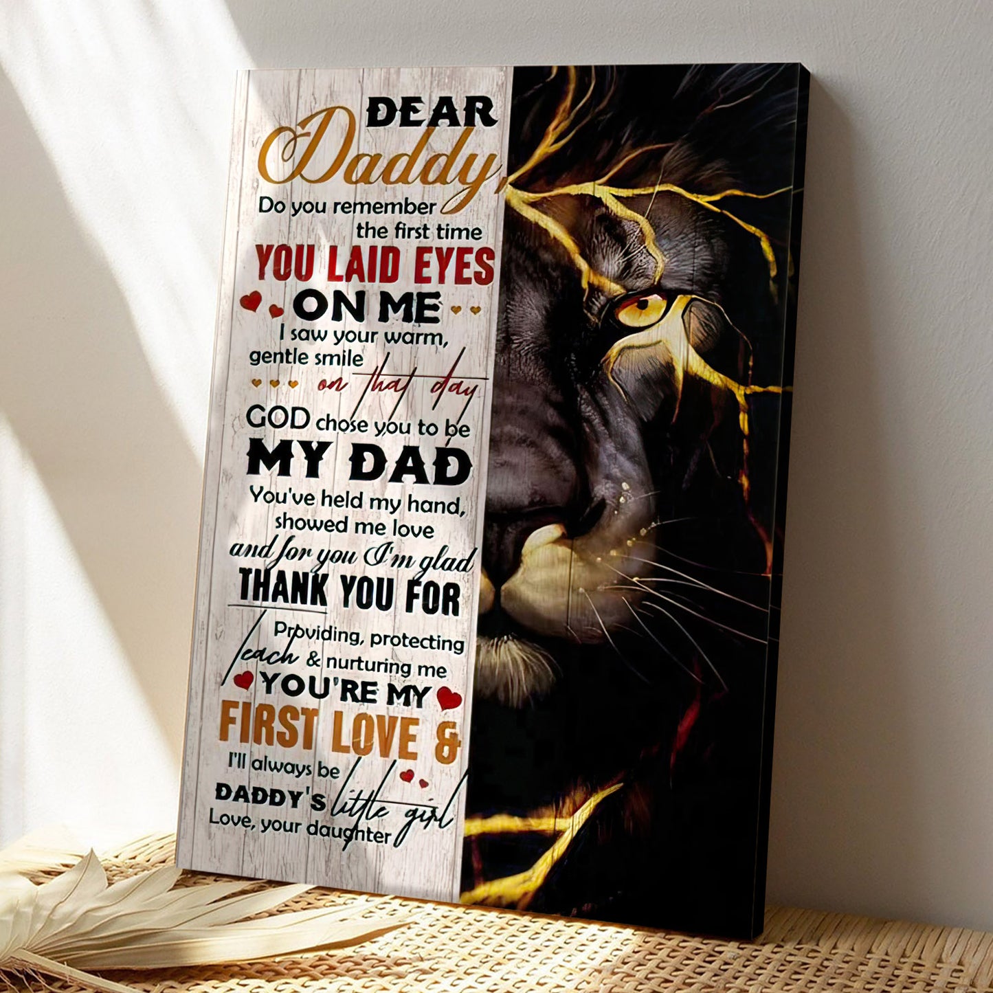 Lion Daughter Dear Daddy - You've Held My Hand - Father's Day Canvas Prints - Best Gift For Dad - Ciaocustom