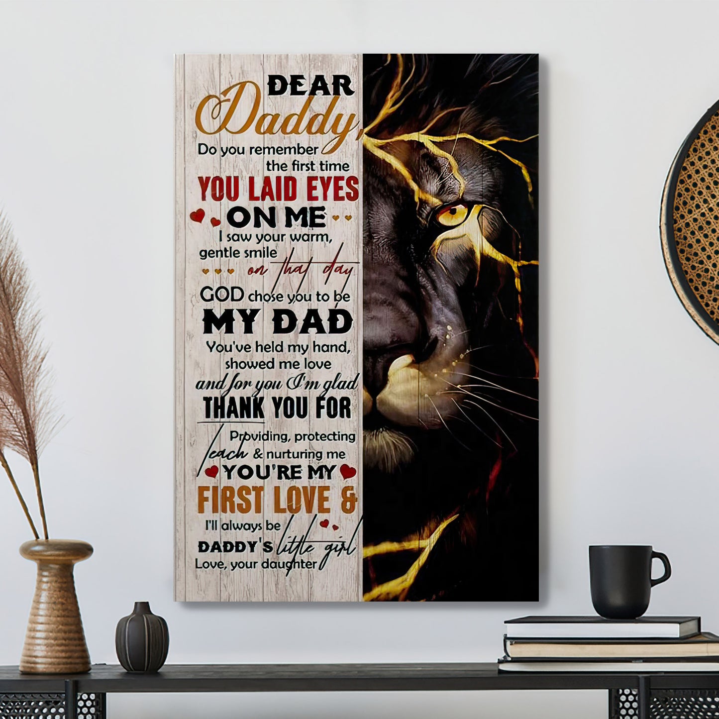 Lion Daughter Dear Daddy - You've Held My Hand - Father's Day Canvas Prints - Best Gift For Dad - Ciaocustom