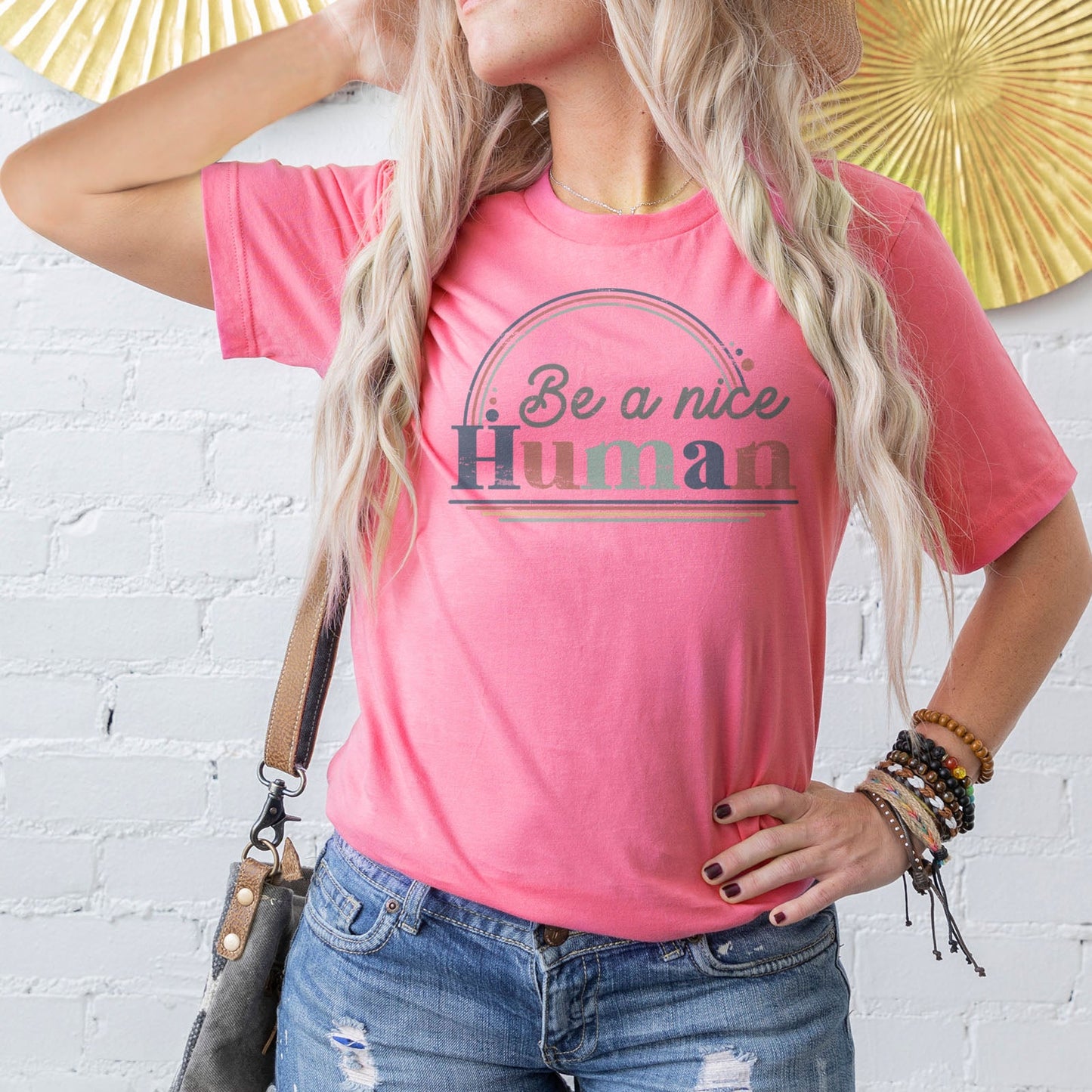 Be A Nice Human Tee Shirts For Women - Christian Shirts for Women - Religious Tee Shirts