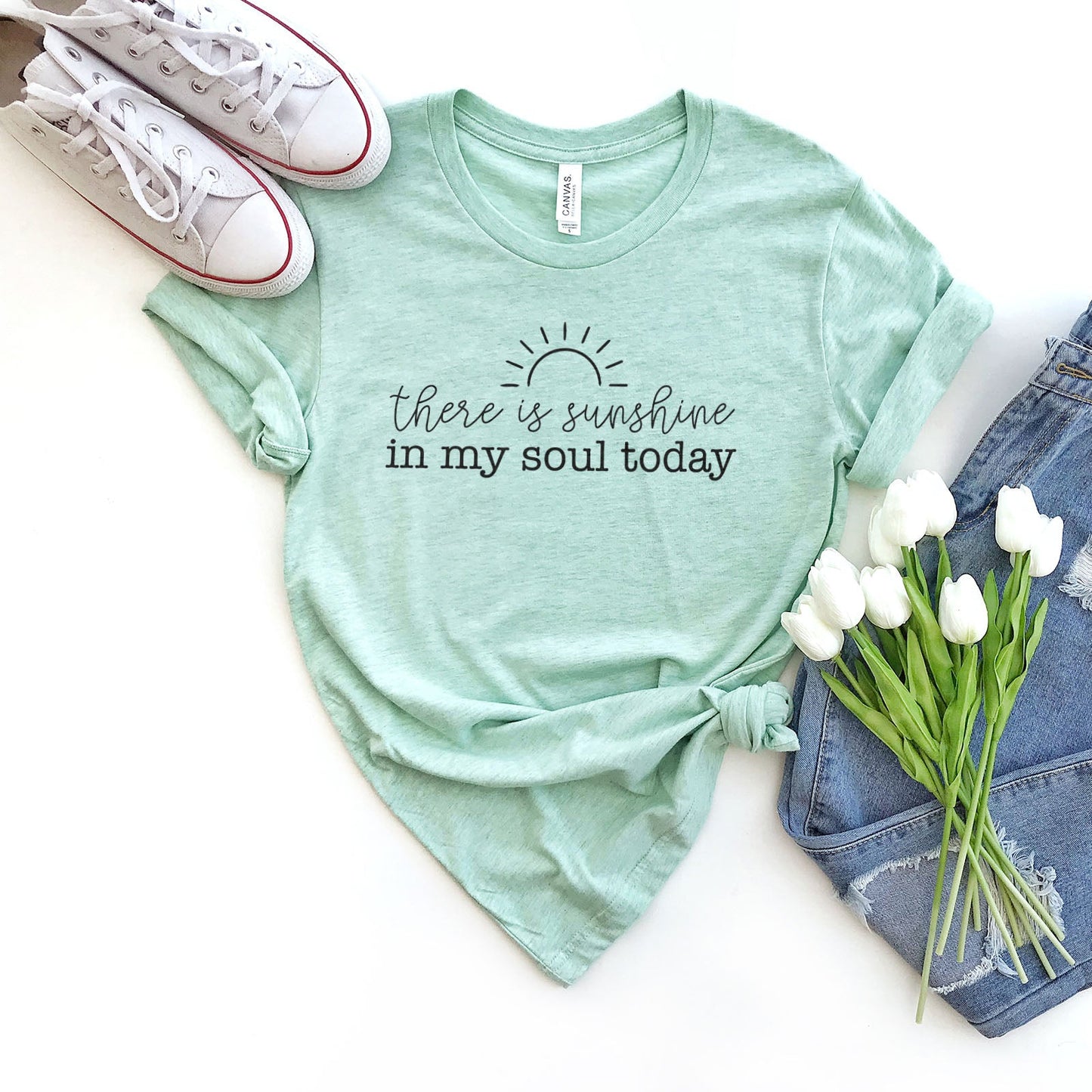 There Is Sunshine In My Soul Today Tee Shirts For Women - Christian Shirts for Women - Religious Tee Shirts