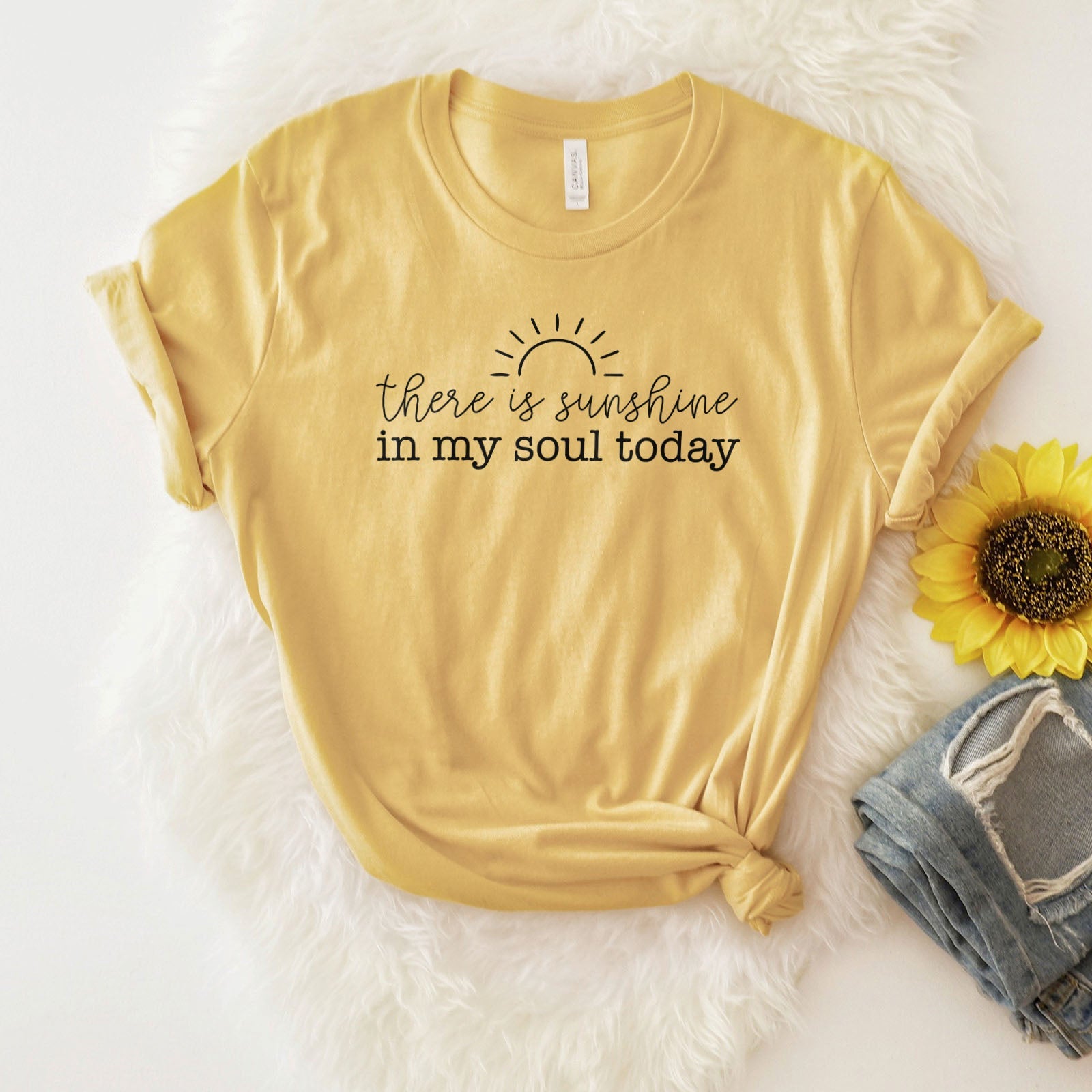 There Is Sunshine In My Soul Today Tee Shirts For Women - Christian Shirts for Women - Religious Tee Shirts