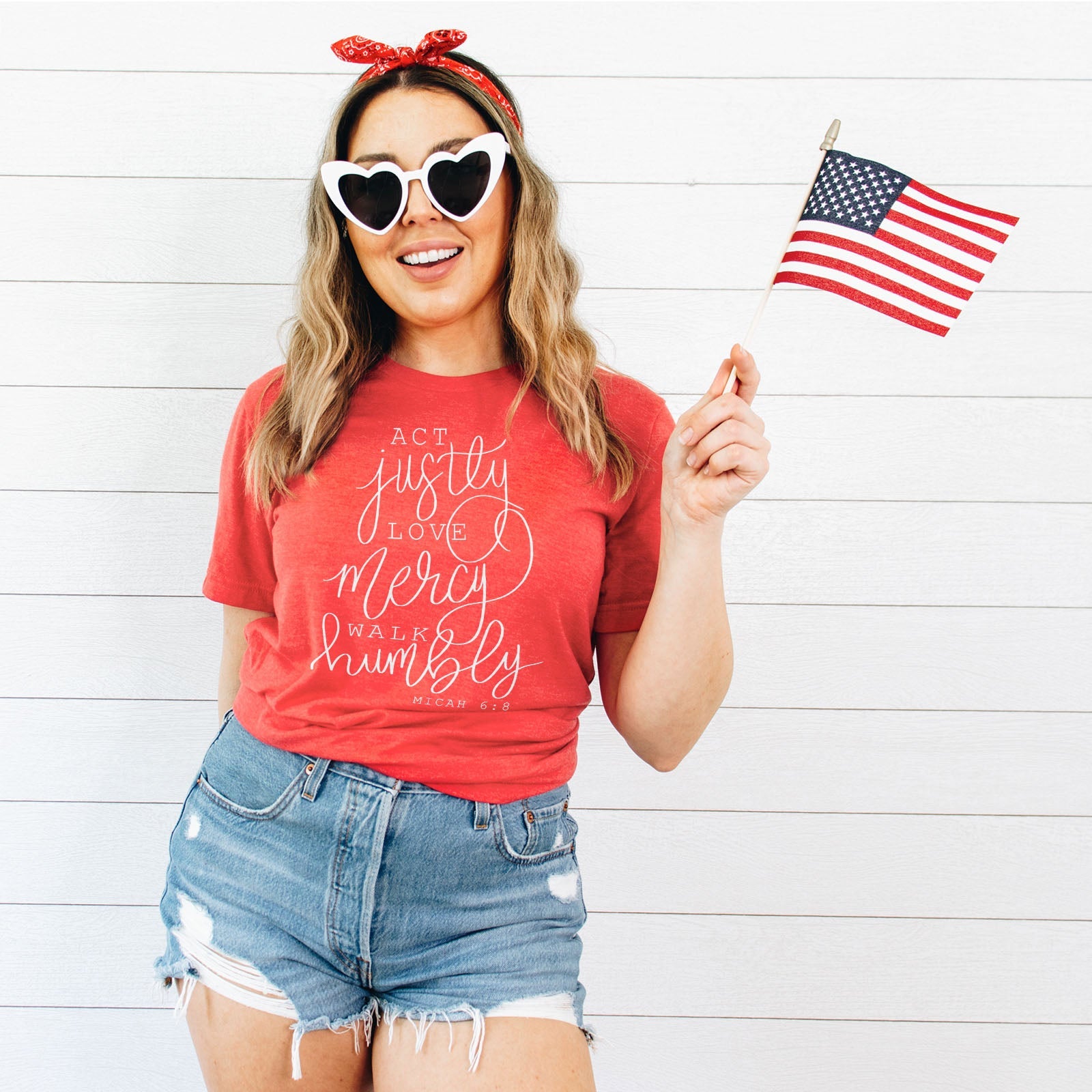 Micah 6:8 Act Justly Love Mercy Walk Humbly Tee Shirts For Women - Christian Shirts for Women - Religious Tee Shirts