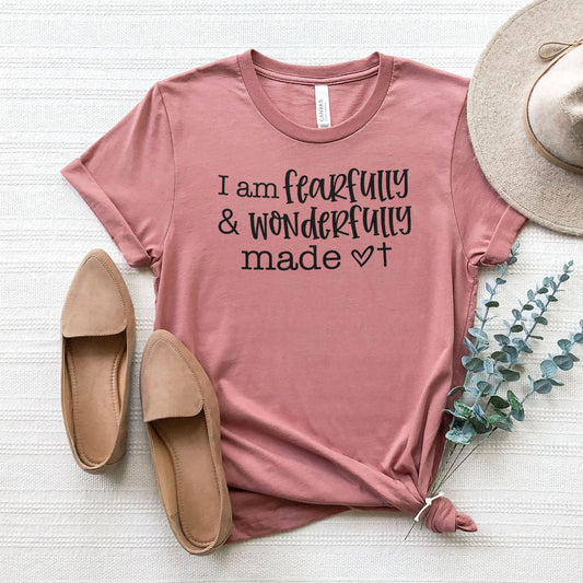 I Am Fearfully And Wonderfully Made Tee Shirts For Women - Christian Shirts for Women - Religious Tee Shirts