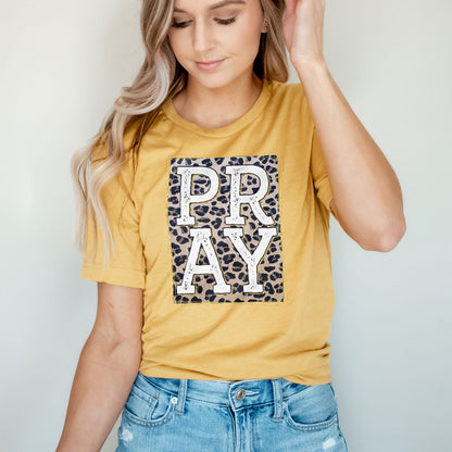 Pray Leopard Tee Shirts For Women - Christian Shirts for Women - Religious Tee Shirts