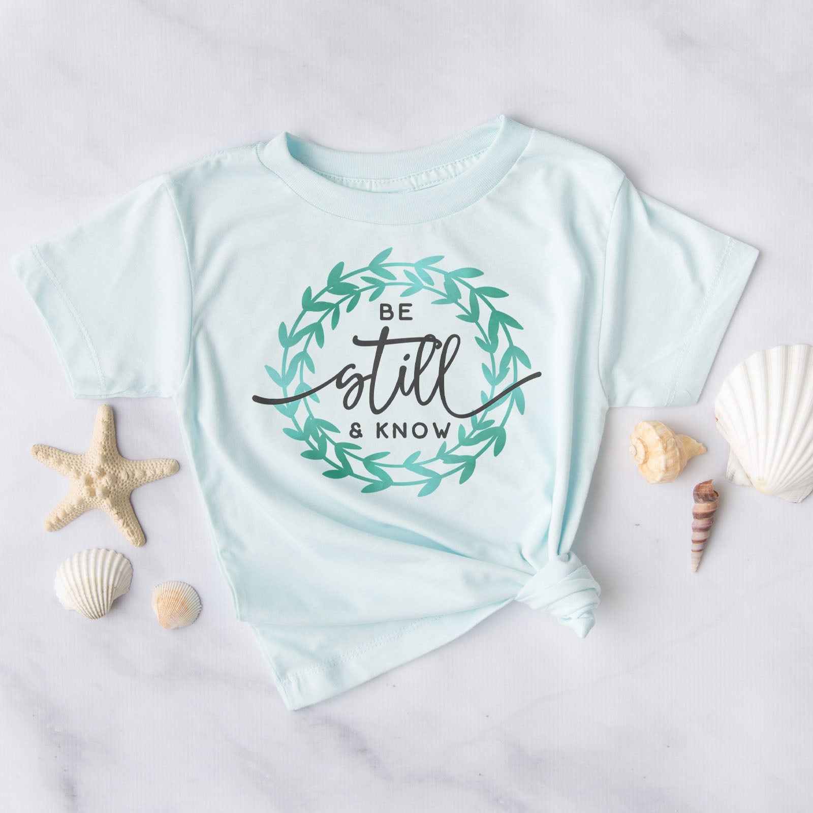 Be Still And Know Wreath Tee Shirts For Women - Christian Shirts for Women - Religious Tee Shirts