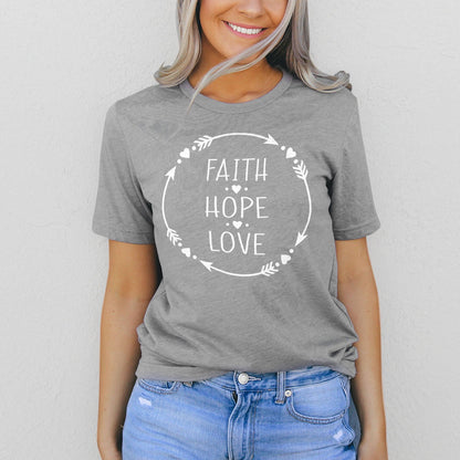 Faith Hope Love Tee Shirts For Women - Christian Shirts for Women - Religious Tee Shirts