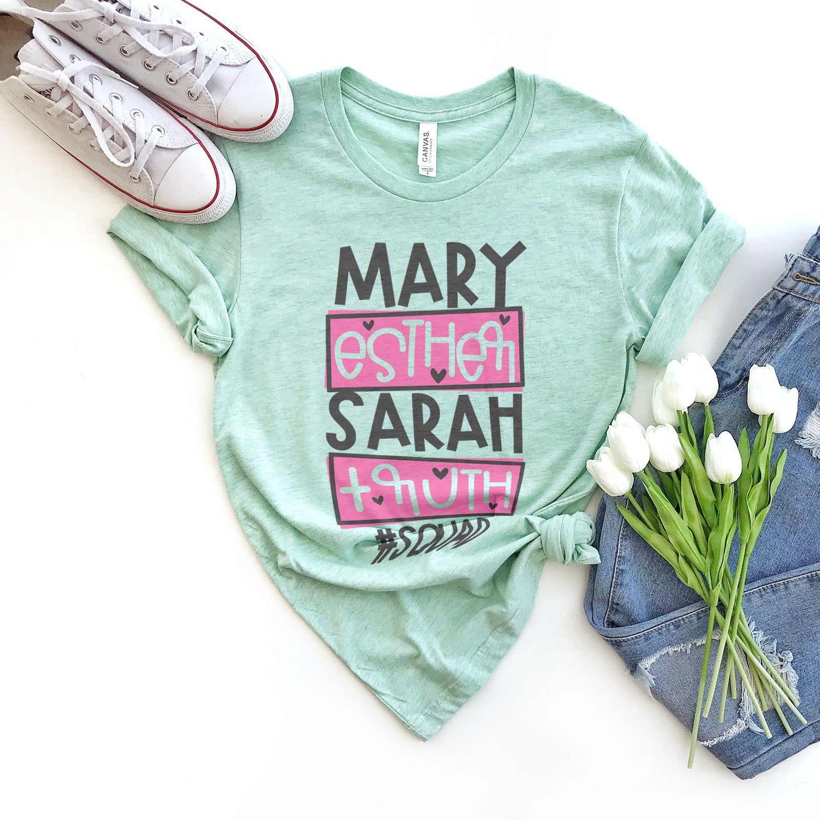 Mary Esther Sarah Ruth Tee Shirts For Women - Christian Shirts for Women - Religious Tee Shirts